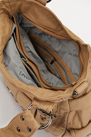 Kahve Kuşgözü Detaylı Omuz Çantası