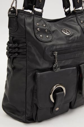 Büyük Boy Günlük Salaş Tasarım Kadın Omuz Çantası LV930271 Siyah