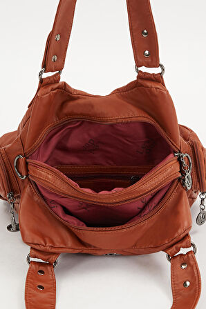 Taba Örgü Detaylı Omuz Çantası