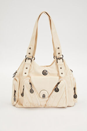 Beyaz Kemer Askılı Omuz Çantası