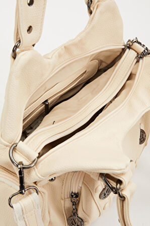 Beyaz Kemer Askılı Omuz Çantası