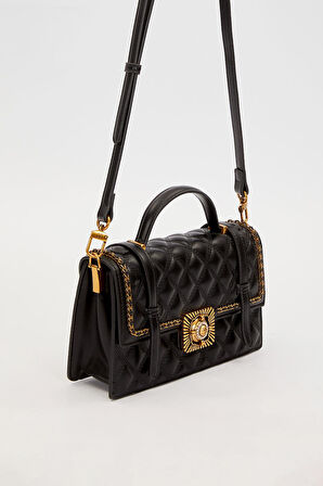 Siyah Kemer Detaylı Omuz Çantası