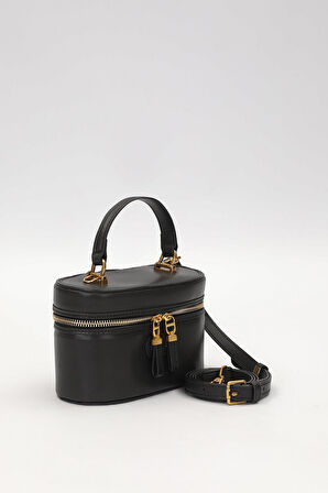 Siyah Silindir Model El Çantası