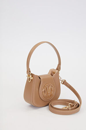 Logolu, Mini Boy, Zincir Detaylı, Uzun Askılı, Kadın Şık El Çantası 930346 Kahverengi