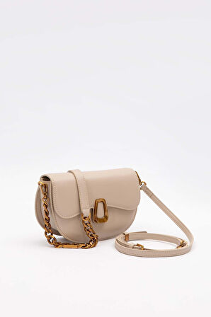 A.Vizon Oval Zincir Detaylı Omuz Çantası