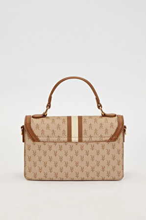 Camel Logolu Monogram Desen El Çantası
