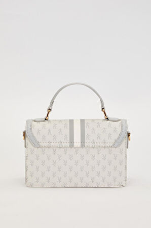 Gri Logolu Monogram Desen El Çantası