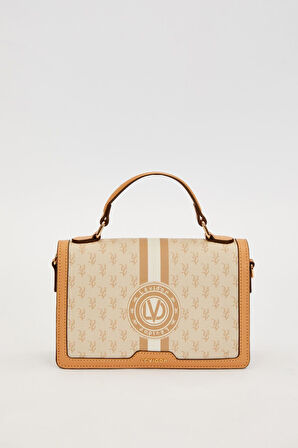 Haki Logolu Monogram Desen El Çantası