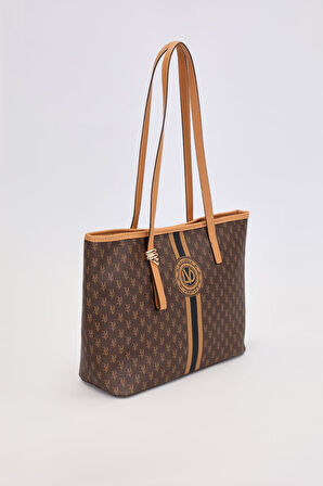 Kahve Gold Akseusar Detaylı Omuz Çantası