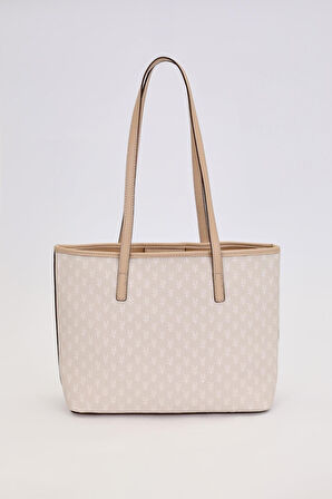 Krem Gold Akseusar Detaylı Omuz Çantası