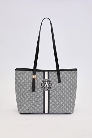 Siyah Gold Akseusar Detaylı Omuz Çantası