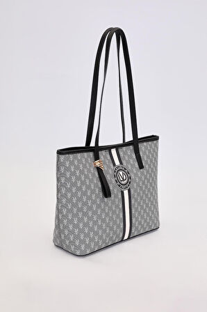 Siyah Gold Akseusar Detaylı Omuz Çantası