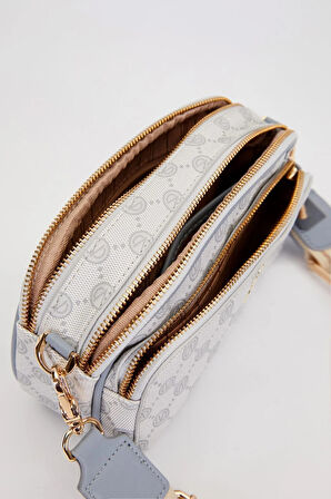 Gri Çift Bölmeli Kalın Askılı Omuz Çantası