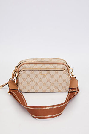 Haki Çift Bölmeli Kalın Askılı Omuz Çantası