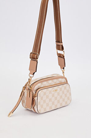 Vizon Çift Bölmeli Kalın Askılı Omuz Çantası