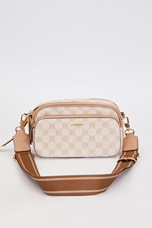 Vizon Çift Bölmeli Kalın Askılı Omuz Çantası