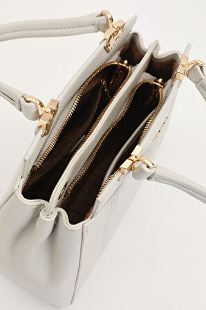 A.Gri Şerit Dikiş Model El Çantası