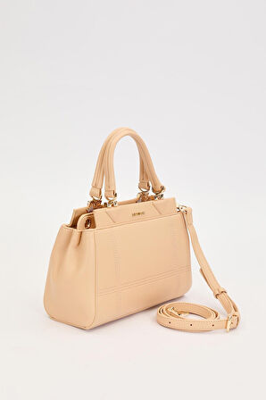 Pembe Şerit Dikiş Model El Çantası