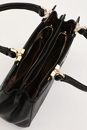 Siyah Şerit Dikiş Model El Çantası