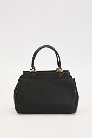 Siyah Şerit Dikiş Model El Çantası