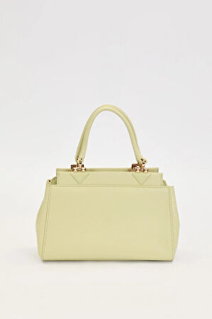 Yeşil Şerit Dikiş Model El Çantası