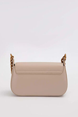 Retro Logo Detaylı Şık Kadın Omuz Çantası 930372 A.Vizon