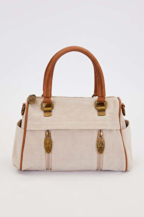 Kaliteli Kanvas Kumaş Uzun Askılı Orta Boy Kadın El ve Omuz Çantası 930386