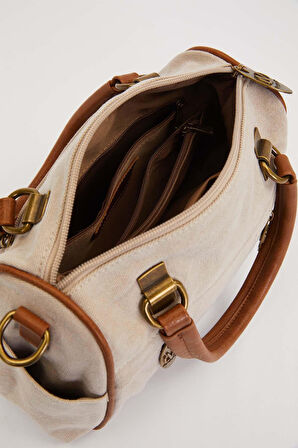 Kaliteli Kanvas Kumaş Uzun Askılı Orta Boy Kadın El ve Omuz Çantası 930386