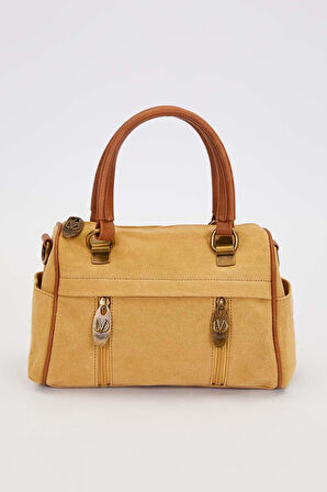 Kaliteli Kanvas Kumaş Uzun Askılı Orta Boy Kadın El ve Omuz Çantası 930386