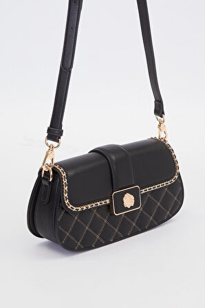 Siyah Toka Detay Omuz Çantası