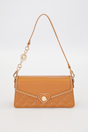 Premium Kalp Toka Detay Omuz Çantası Kahve 930388