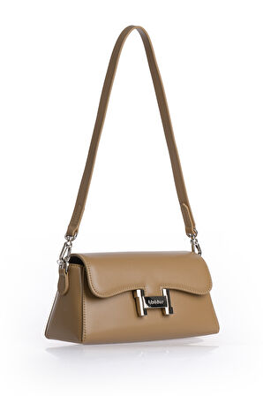 Şık Tasarım Uzun Askılı Zincir Detaylı Kadın Omuz Çantası 930405 Haki