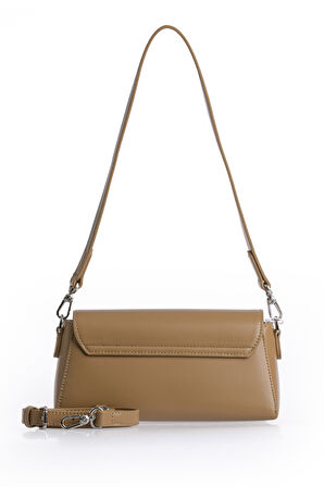 Şık Tasarım Uzun Askılı Zincir Detaylı Kadın Omuz Çantası 930405 Haki