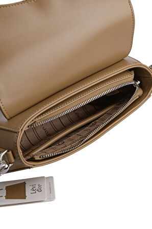 Şık Tasarım Uzun Askılı Zincir Detaylı Kadın Omuz Çantası 930405 Haki