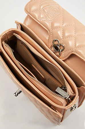 Pembe Gül Baskılı El Çantası