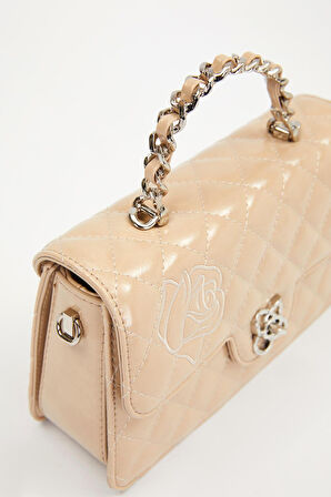 Vizon Gül Baskılı El Çantası