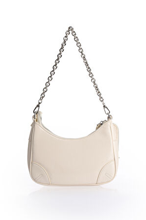 Küçük Ve Şık Premium Kalite Uzun Askılı Kadın Omuz Çantası 930420 Beyaz