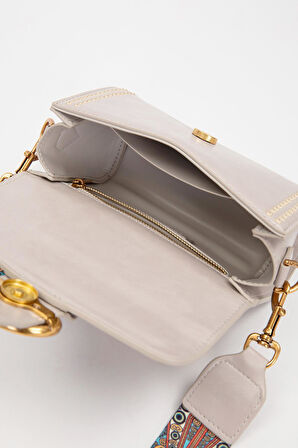 Premium Benek Detay Gri Omuz Çantası - 930429