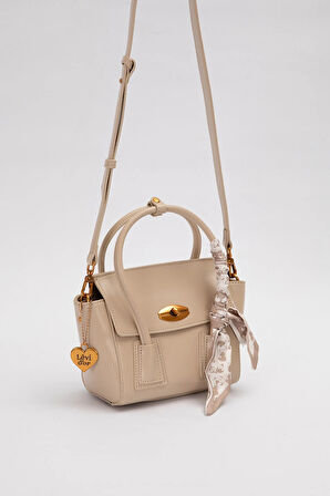 Küçük Ve Şık  Uzun Askılı Kadın Omuz Ve El Çantası 930459 Vizon