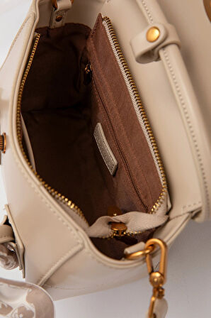 Küçük Ve Şık  Uzun Askılı Kadın Omuz Ve El Çantası 930459 Vizon