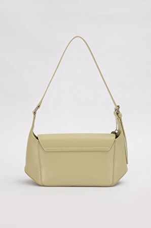 Yeşil Kalp Aksesuar Detaylı Omuz Çantası