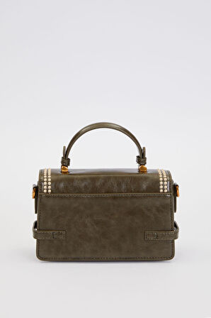 Otantik Fayton Metal Logo Nakış ve Kemer Detaylı Küçük Boy Kadın El ve Omuz Çantası LV930576 Yeşil