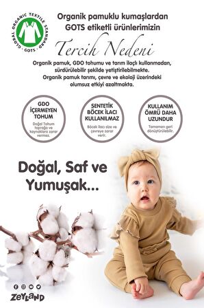 Gots Sertifikalı %100 Organik Pamuk Sıfır Kollu Tulum (3-24ay)