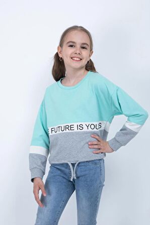 Kız Çocuk Baskılı Sweatshirt