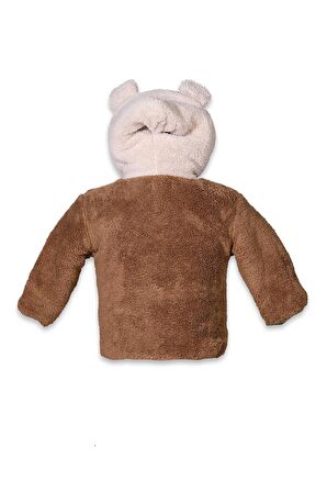 Unisex Bebek Kapüşonlu Peluş Mont