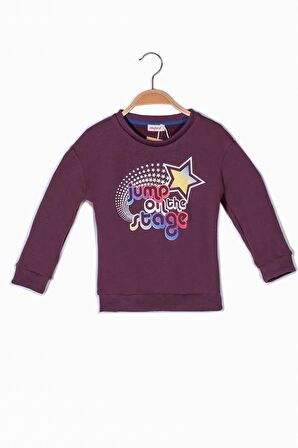 Kız Çocuk Renkli Yazı Baskılı Sweatshirt