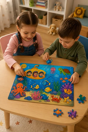Denizaltında Bir Gün Ahşap Puzzle (24 Parça)