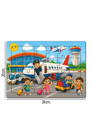 Havaalanında Bir Gün Ahşap Puzzle (24 Parça)