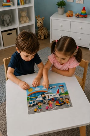 Havaalanında Bir Gün Ahşap Puzzle (24 Parça)
