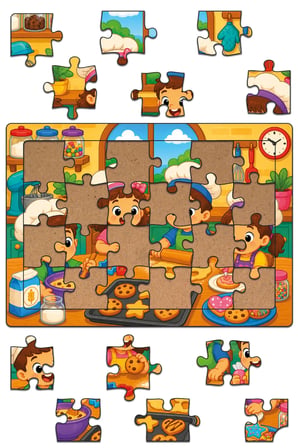 Mutfakta Bir Gün Ahşap Puzzle (24 Parça)